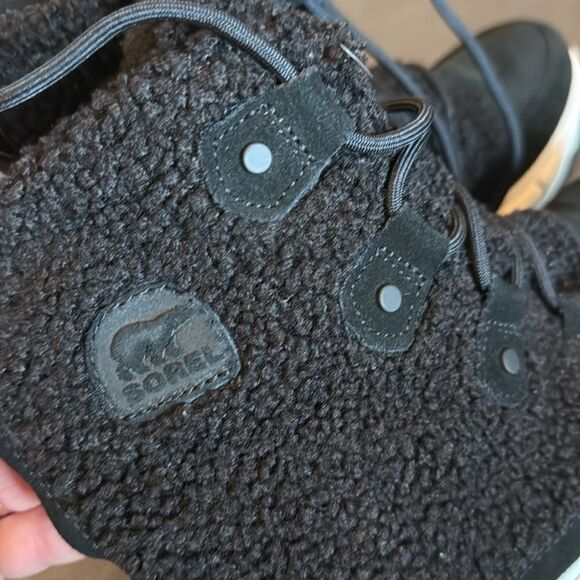 Sorel Explorer Next Joan Faux Shearling Black Boots size 8.5 - Picture 7 of 10